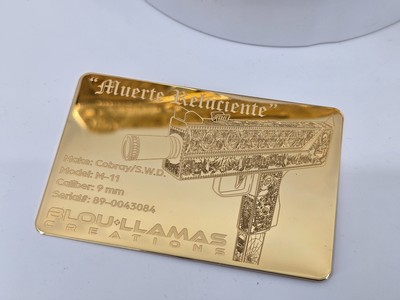 24K Gold Dia de los Muertos Cobray SWD m11 9mm Custom - Image 10 of 11