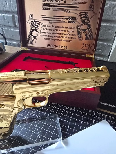 Custom 1911 Colt Trump USA 24k Gold #of47 - Image 11 of 12
