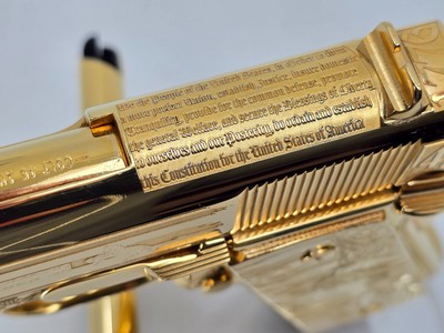 Custom 1911 Colt Trump USA 24k Gold #of47 - Image 7 of 12