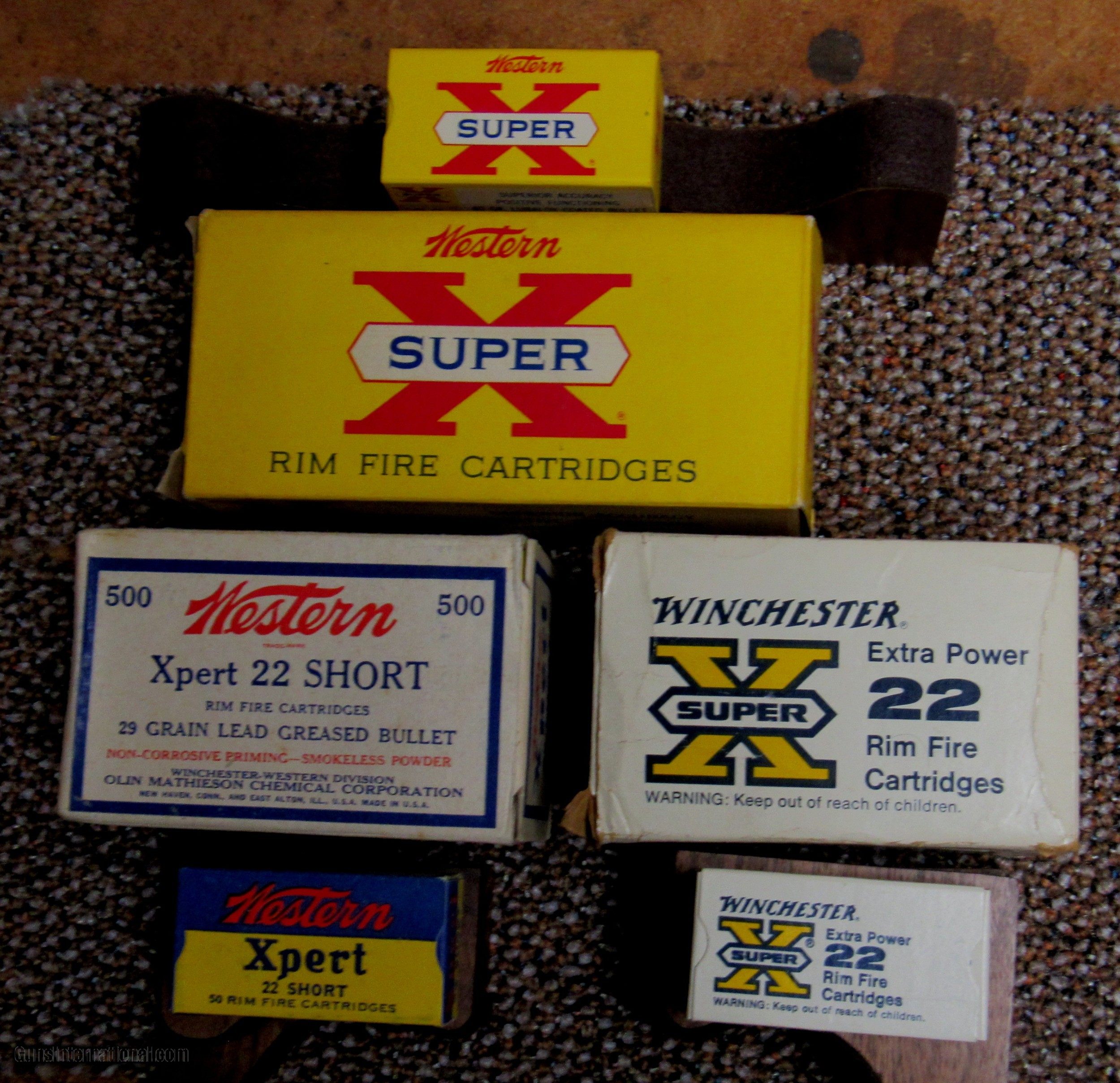 Three (3) Bricks (26 boxes) of Western and Winchester .22 Cartridges