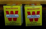 “WINCHESTER SUPER SPATTERPRUF” .22 SHORT Gallery Cartridges 2 Boxes of 500 each - 4 of 12