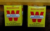 “WINCHESTER SUPER SPATTERPRUF” .22 SHORT Gallery Cartridges 2 Boxes of 500 each - 7 of 12