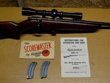 Near New Remington Model 511 SCOREMASTER Bolt Action .22 with Leupold M8 - 4X Scope, 2 - 10 Round Remington Magazines and Owners Manual
