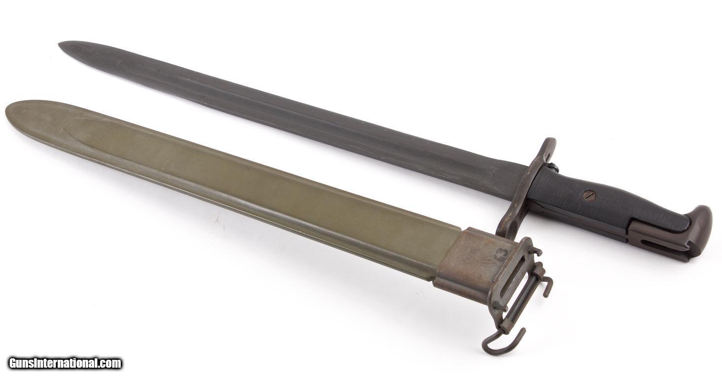 UFH (UNION FORK & HOE) M1905 BAYONET (DATED 1942) WITH M3 SCABBARD