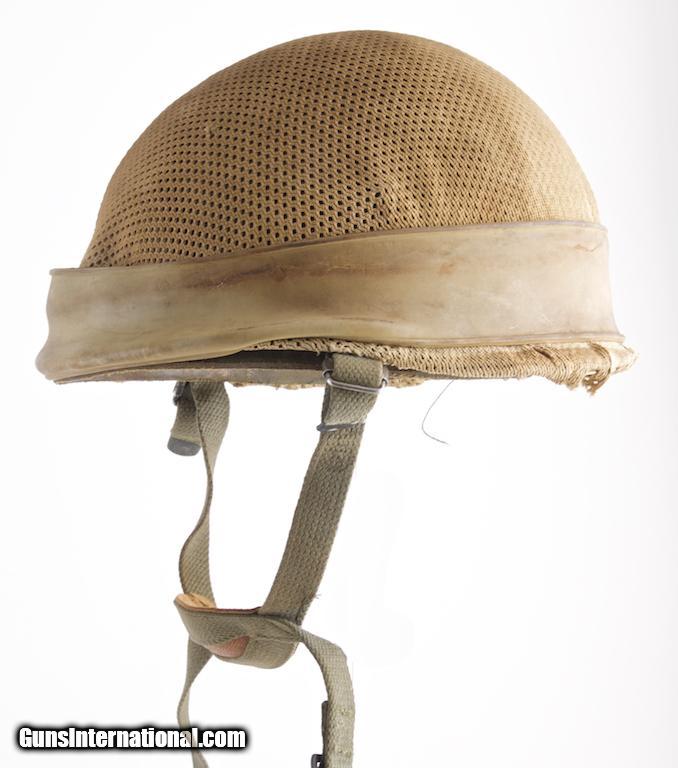 SIX DAY WAR ERA ISRAELI M1 HELMET WITH LINER & MESH COVER