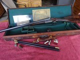 LINSLEY BROTHERS, LEEDS ENGLAND, CASED SIDE BY SIDE GORGEOUS WOOD - 1 of 15