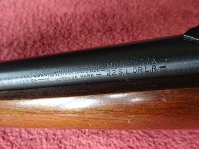WINCHESTER MODEL 67-A SINGLE SHOT BOLT ACTION RIFLE 100% ORIGINAL BLUE - Image 9 of 14