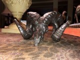 Mike Barlow Bronze of Bighorn Sheep Skull and Horns - 1 of 2