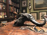 Cape Buffalo bronze skull by Mike Barlow - 2 of 3