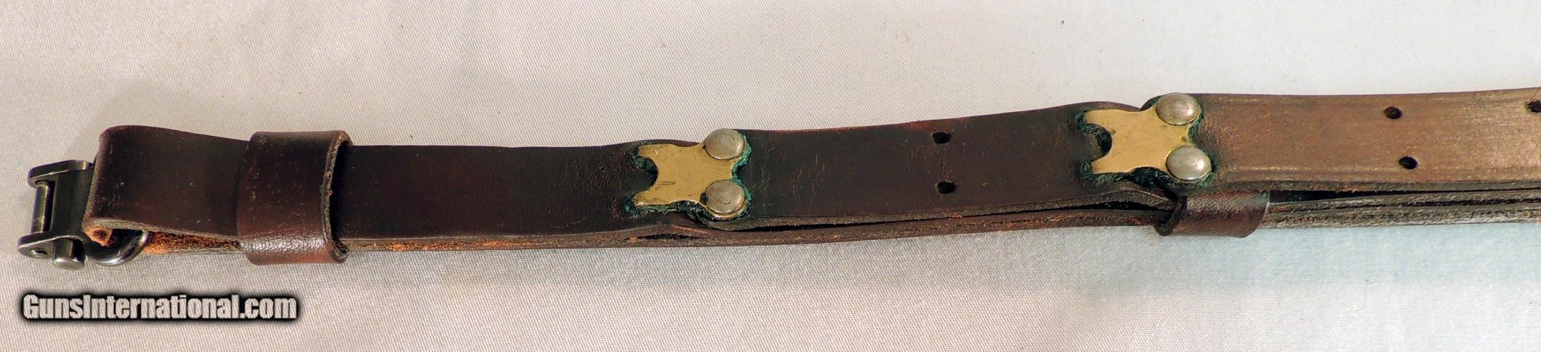 Leather Sling with Brass attachments and 1/14 " Swivels