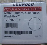 170702 VX-3i 4.5-14x40 CDS Side Focus Wind-Plex 30mm Free Custom Trajectory Dial Free Shipping - 1 of 5