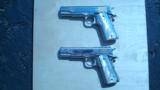 COLT 1911 GOVERNMENT .45 CONSECUTIVE PAIR FACTORY ENGRAVED NICKEL W/ MOTHER OF PEARL GRIPS - 2 of 13