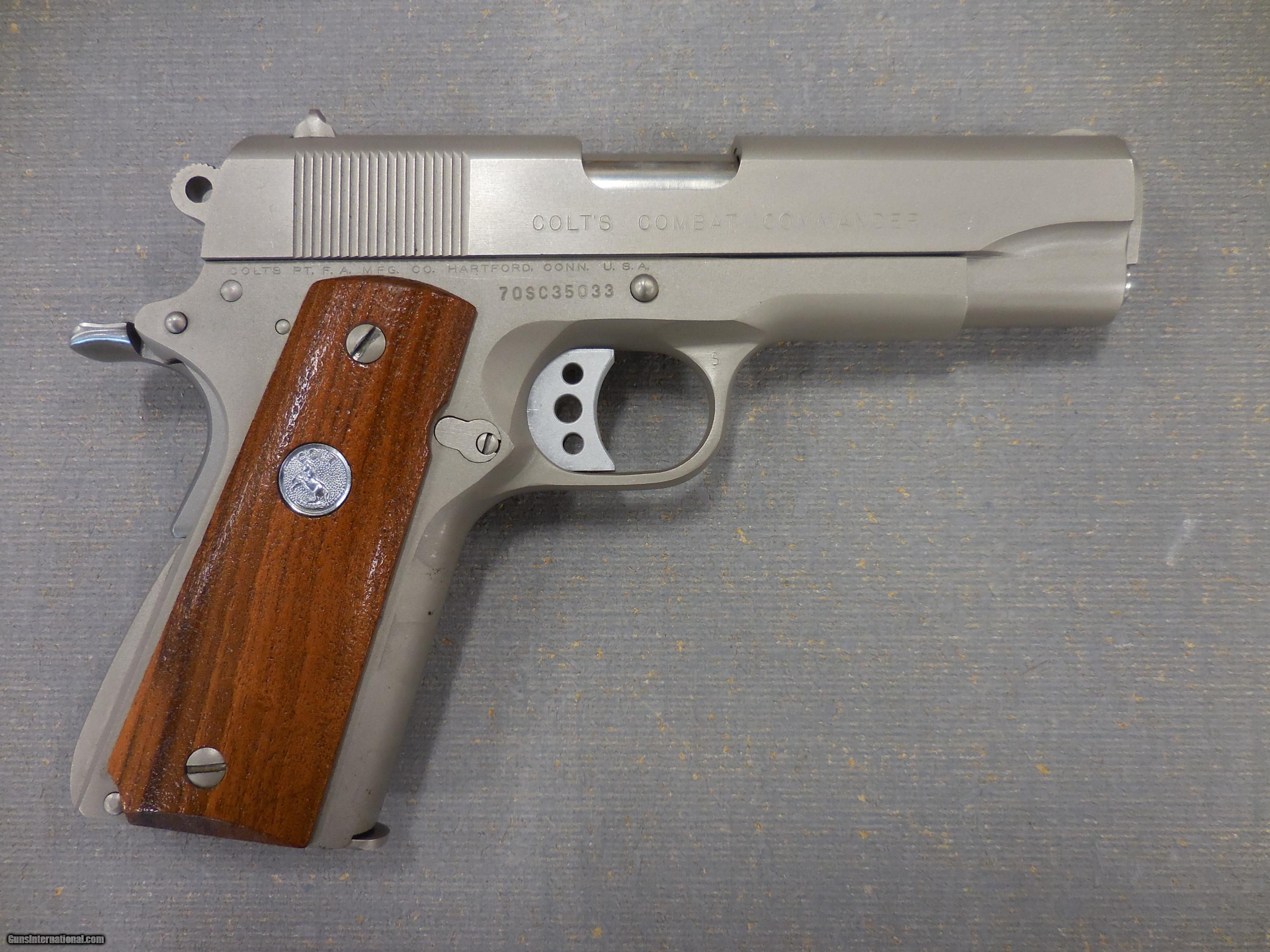 Colt 70 Series Combat Commander 45acp In Satin Nickel Finish 8344