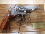 S&W MOD 15 IRS COMMERATIVE 38SPL 4" NICKEL IN ORIG WOOD PRES CASE - 1 of 2