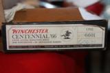 WINCHESTER 1866-1966 CENTENNIAL RIFLE. 26" BBL. WITH BOX AND SLEEVE. ORIGINAL OWNER. - 3 of 14