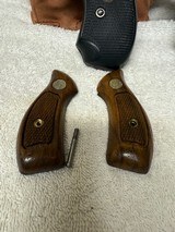 TWO Smith & Wesson Model 36 revolvers no dash one blue 7 one nickel W/ Two sets grips - 2 of 15