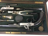 FINE SET OF FRENCH LARGE BORE CASED DUELING PISTOLS BY VERNEY A LYON - 14 of 15