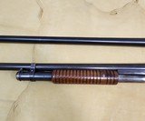 1897 Winchester 12 gauge w/ Rare damascus barrel /
plus newer solid steel barrel / deluxe burl walnut stock. - 4 of 7