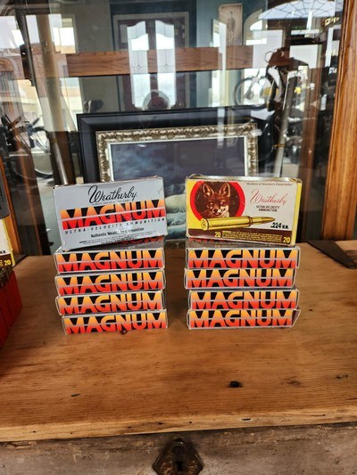 224 Weatherby Magnum Ammo and Brass.