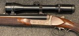 Dumoulin .375 H&H Magnum Ejector Double Rifle Scoped, Gamescene Engraved. - 3 of 20