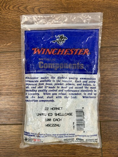 Winchester .22 Hornet Brass 100 pieces