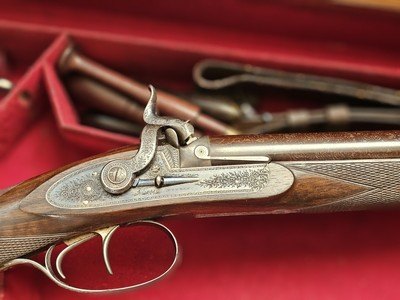 Magnificent Purdey Percussion Double Rifle Cased with Original Accessories Built for Lord Leconfield - Image 2 of 19