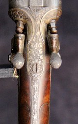 German Double Barrel Engraved Shotgun - 8 of 15