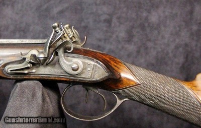 Flint Lock Double Barrel Coach Gun with Snap Bayonet Marked "Bailey" - Image 8 of 15