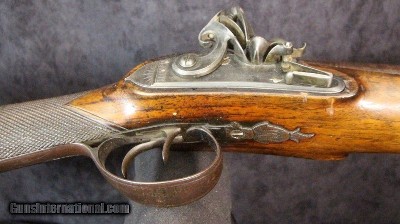 Flint Lock Double Barrel Coach Gun with Snap Bayonet Marked "Bailey" - Image 13 of 15