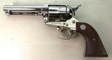 Colt SAA 44-40 Nickel 4 3/4 VG+ Wood grips box/papers 3rd Gen - 2 of 8