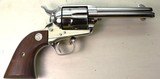 Colt SAA 44-40 Nickel 4 3/4 VG+ Wood grips box/papers 3rd Gen