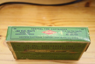 Western Cartridge Co. vintage 30-06 30 cal Gov't 19 rounds 150gr Open Point Exp - Image 3 of 8