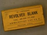 Colt 1917 New Service and S&W 1917 revolver US WWII 50 rd box of Frankford Arsenal .45acp blanks - 1 of 5