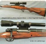 BREVEX MAG MAUSER by CHAMPLIN- 460 Wthby Mag.- A DIESEL TOUGH SERIOUS RIFLE- 4 INTEGRAL BARREL FEATURES- NICE - 1 of 5