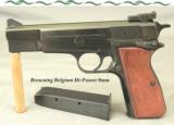 BROWNING BELGIUM FN HI-POWER 9mm SEMI-AUTO- REMAINS IN 95% CONDITION- ADJUSTABLE REAR SIGHT - 1 of 3