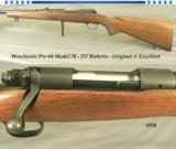 WINCHESTER MOD 70 PRE-64- 257 ROBERTS- 1950- EXC & ORIG- FROM an OLD COLLECTION- 97% BLUE- 97% WOOD FINISH - 1 of 3