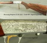 BROWNING BELGIUM FN 22 SEMI-AUTO GRADE III- ENGRAVING SIGNED by LOUIS ACAMPO- VERY NICE WOOD- OVERALL 99% - 2 of 4