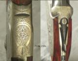 BERETTA 1954 MOD S3 SIDELOCK- 12- D T- 27 1/2" SOLID RIB Bbls.- STRAIGHT STOCK- 95% ENGRAVING- ORIG. PIECE INSIDE & OUT - 3 of 6