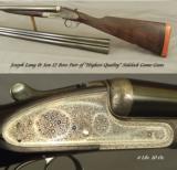 JOSEPH LANG 12 SIDELOCK PAIR- VERY NICE 1913 PAIR- BUILT for C. LEDYARD BLAIR- #1 GUN with an EXTRA BARREL- ALL 28" CHOPPER LUMP - 2 of 10