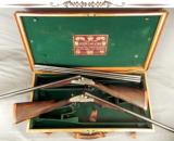 JOSEPH LANG 12 SIDELOCK PAIR- VERY NICE 1913 PAIR- BUILT for C. LEDYARD BLAIR- #1 GUN with an EXTRA BARREL- ALL 28" CHOPPER LUMP