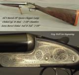 JOSEPH LANG 12 SIDELOCK PAIR- VERY NICE 1913 PAIR- BUILT for C. LEDYARD BLAIR- #1 GUN with an EXTRA BARREL- ALL 28" CHOPPER LUMP - 6 of 10