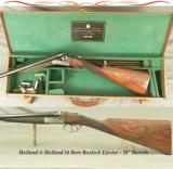 HOLLAND & HOLLAND 16- BOXLOCK EJECT LIGHT GAME GUN- 28" EJECT Bbls.- MADE 1968- STRAIGHT HAND at 15"- 6 Lbs. 1 Oz.- CASED - 1 of 6