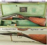 CHURCHILL 12 EJECT- 25" Bbls.- REGAL MODEL- VERY NICE WOOD- 96% ENGRAVING- 1969- 14 13/16" LOP- ALL ORIG.- CASED - 1 of 6