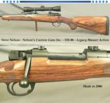 STEVE NELSON 338-06- COMPLETE NELSON CLASSIC STOCK- LEGACY DOUBLE SQUARE MAUSER- ACCURATE with 210NOSLERS- OVERALL 98% - 1 of 4