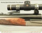 CHAPUIS 375 FLANGED MAG- MOD BROUSSE- UPGRADED WOOD- 95% ENGRAVING- FACTORY QD PIVOT MOUNTS with LEUPOLD 1.5 X 5 - 4 of 4