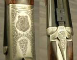 CHAPUIS 9.3 x 74R- MOD UGEX- FACTORY QD PIVOT MOUNTS w/ LEUPOLD 1.5 x5- 85% FLORAL ENGRAVING & GAME SCENE- NEW PIECE - 3 of 5