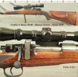 GRIFFIN & HOWE 30-06 MAUSER- MADE ABOUT 1939- LYMAN 48 RECEIVER SIGHT- G&H SIDE MOUNT- 3 x 9 LEUPOLD- CLASSIC G&H SPORTER - 1 of 4