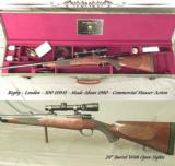 RIGBY- LONDON- 300 H&H- COMMERCIAL MAUSER ACTION- 1980- BORE as NEW- FACTORY CASE- FACTORY CLAW MOUNTS - 1 of 5