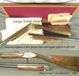 BROWNING BELGIUM DIANA 12- SPECIAL ORDER 2 Bbl SET w/ ENGLISH STOCK at 15 3/8