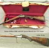 PARKER 20 DHE-
30" EJECT Bbls.- "O" FRAME- 1922- FULL & FULL- 2 3/4"- DOUBLE TRIGGERS - P G STOCK at 14 15/16"- CASED in a N - 1 of 5